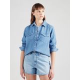 Iconic Western Shirt - Denim - Blauw - 91% Katoen, 9% Linnen