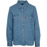 Iconic Western Shirt - Denim - Blauw - 91% Katoen, 9% Linnen