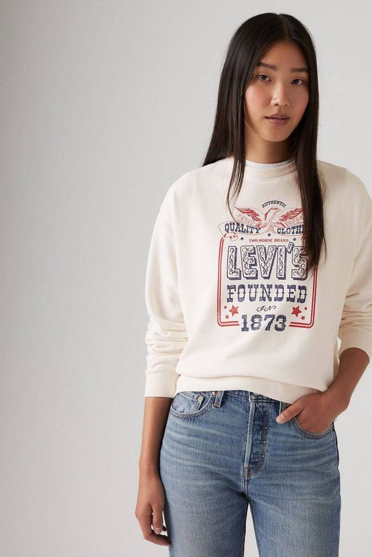 Levi's - Graphic Heritage - Sweatshirt - Katoen - Ronde Hals - Vintage Wassing