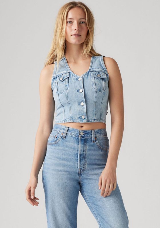 Bella - Denim Corset - Zwart - 100% Katoen
