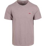 T-shirt - Mélange - Jersey - Gevoerde Zoom/Rand - Kwartmouw