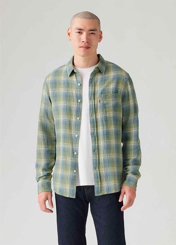 Levi's - Sunset Pocket - Overhemd - Groen - Vlas - Lange Mouwen