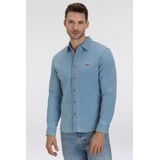 Levi's - Battery Hm Slim Overhemd - Blauw - 60% Katoen, 20% Gerecycled Katoen, 19% Gerecycled Polyester, 1% LYCRA®