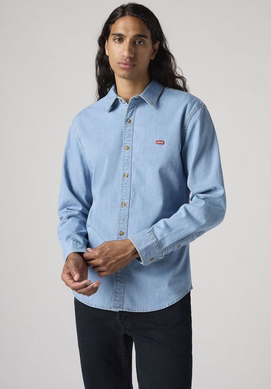 Levi's - Battery Hm Slim Overhemd - Blauw - 60% Katoen, 20% Gerecycled Katoen, 19% Gerecycled Polyester, 1% LYCRA®