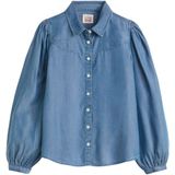 Levi's - Blouse - Bright Mid Stone - Lange Mouwen - Met Pofmouwen
