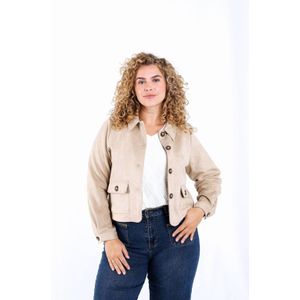 Paprika - Suede Jasje - Beige - Leren Jassen