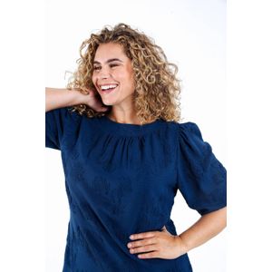 Paprika midi jurk donkerblauw