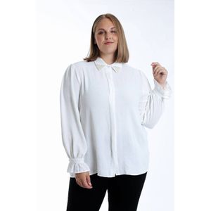 Paprika - Blouse - Ecru - 100% Polyester - Rechte Mouwen - Klassieke Kraag