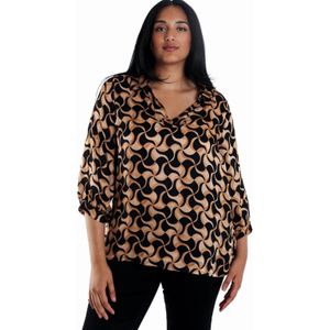 Paprika - Blousetop - Multi - V-hals - Driekwart Mouwen - 100% Viscose