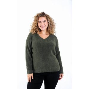 Paprika - Gebreide Trui - Donkergroen - Met Wol