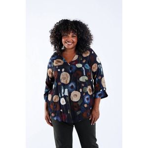 Paprika - Gebloemde Top - Donkerblauw