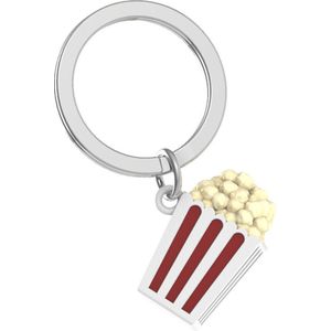 O meta[l]morphose Metalen broek – sleutelhanger popcorn – MTM135-01, Rood, Wit, Eén maat