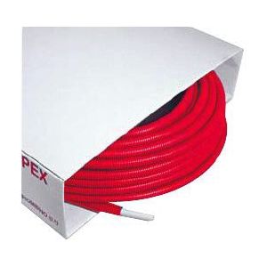 Tubipex diameter 16 x 2.0 lengte 100 meter 6 mm voorgeïsoleerd met rode mantel.