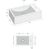 Sanifun wastafelset Bowie 400 x 230 x 105 mm