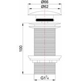 Sanifun Leto clickwaste verlengd 5/4" chroom.