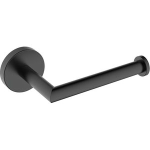 Sanifun toiletrolhouder met vaste arm mat zwart