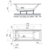 Sanifun Allibert Spacy inbouw ligbad 1700 x 700 x 440