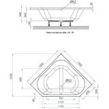 Allibert Spacy Angle inbouw hoekbad - 1500x1500x440cm - Wit