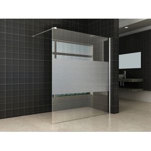 Sanifun douchewand Renzo 160 x 200 NANO glas met strook mat glas.