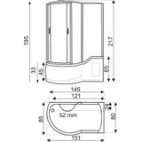 Sanifun douche-badcombinatie Devono 1510 x 850