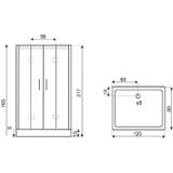 Sanifun complete douchecabine Roano 1200 x 800