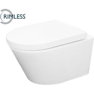 Sanifun Rimless hangtoilet Vester 520 Wit combi