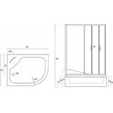 Sanifun douchecabine Kevano 1000 x 800 grafiet