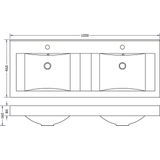 Sanifun wastafel Pastore 1200 x 460 x 80 mm