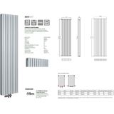 Sanifun design radiator Tom 1800 x 585 Wit Dubbele