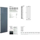 Sanifun design radiator Kris 1800 x 600 Grijs