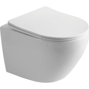 Sanifun Rimless hangtoilet Vesta 49 Wit combi.