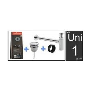Sanifun Uni-1 Luxe Fontein/Wastafel Aansluitset + Sifon Chroom