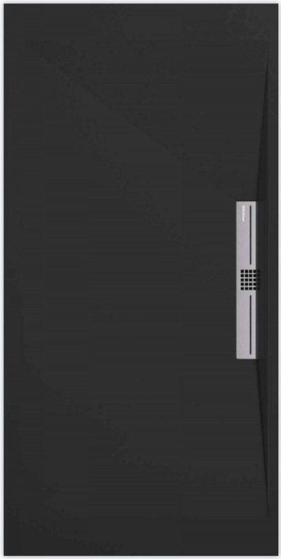 Sanifun douchebak Stone Side Black Smooth 1000 x 800 S