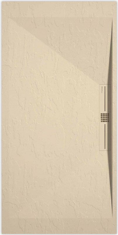 Sanifun douchebak Stone Side Cream Slate 1000 x 900 P