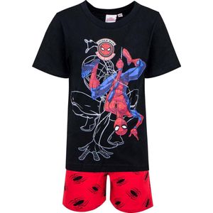 Spiderman - shortama - pyjama - zwart - rood - maat 98 - 3 jaar
