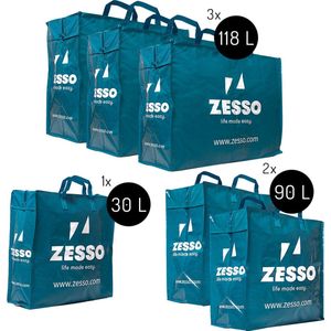 Zesso Big Shopper Mix Zesso Bag 1x M, 2x L, 3x XL - Voordeelpakket Set van 6