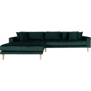 Velvet Hoekbank Milo Lounge Sofa Links Donker Groen