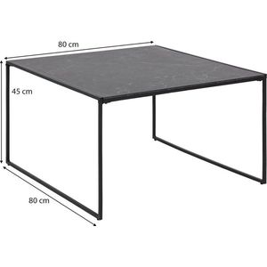 Salontafel 80 cm Finja Marmer Zwart