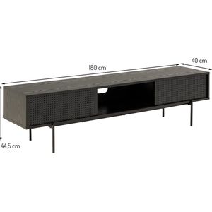 TV-meubel Kaz Zwart 180 x 40 x 44,5 cm