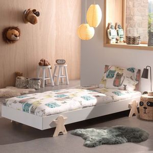 Kinderbed 90 x 200 cm Smiley Wit