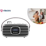 Vlectro - DAB+ Radio - Bluetooth - Retro Design - Kunstleder Draagriem