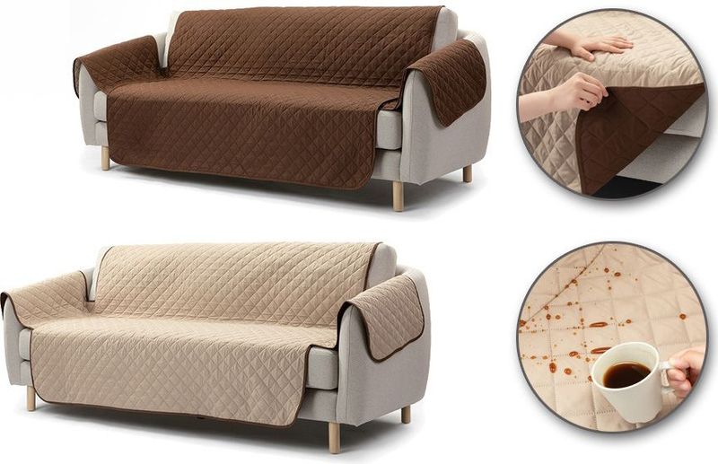 Waterafstotende Zetelbeschermer - Bruin-Beige - 3-zit