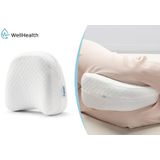 Wellhealth - Ergonomisch Kniekussen - 100% Memory Foam - Afneembare Hoes - 25,5 x 23 x 12,8 cm