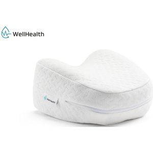 Wellhealth - Ergonomisch Kniekussen - 100% Memory Foam - Afneembare Hoes - 25,5 x 23 x 12,8 cm
