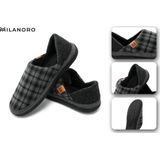 Milanoro - Comfortabele, warme herenpantoffels - Navy - 39-40