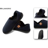 Milanoro - Comfortabele, warme herenpantoffels - Navy - 39-40