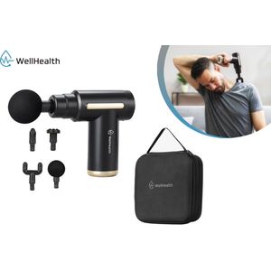 Wellhealth - Mini Massagepistool - Oplaadbaar - Zwart - 32 Snelheden