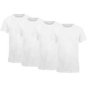 Milanoro - Extra Lange T-shirts - Wit - 4-pack - Ronde Hals - XXL