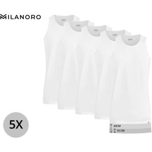Milanoro - Set van 5 - Onderhemd - Wit