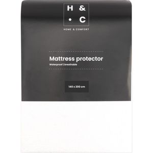 H&C Waterdichte Matrasbeschermer - 140 x 200 cm - 100% PES Jersey - Ademend & Anti-allergeen